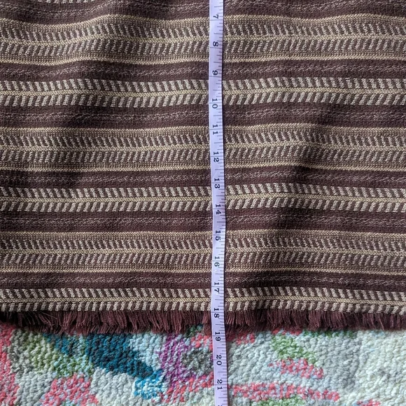 Bob Timberlake Striped Mini Skirt Size 4 Brown Frayed Hem Boho Southwestern - Picture 9 of 10